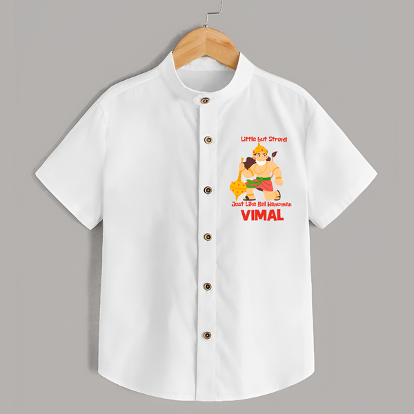 Little but Strong Just Like Bal Hanuman – Personalized   Shirt - WHITE - 0 - 6 Months Old (Chest 23")