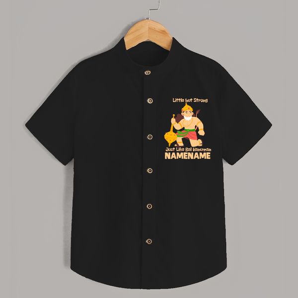 Little but Strong Just Like Bal Hanuman – Personalized   Shirt - BLACK - 0 - 6 Months Old (Chest 23")