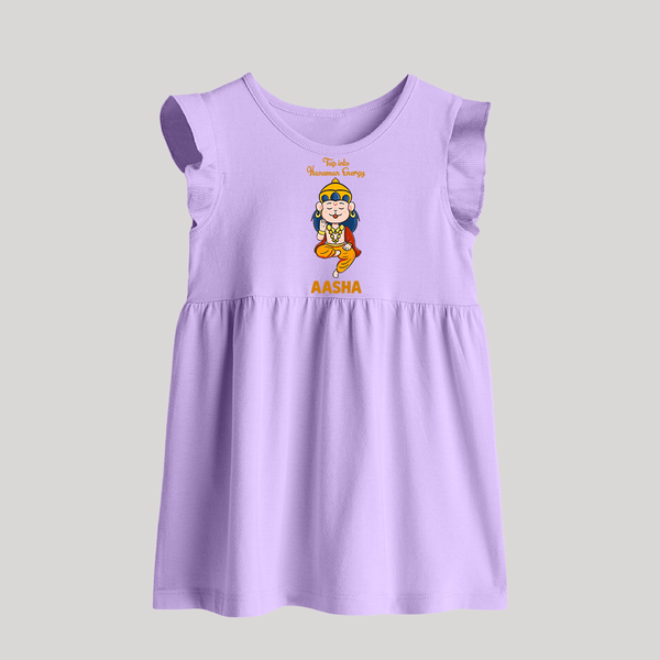 Tap Into Hanuman Energy Baby Frock | Custom Baby Frock for Hanuman Festival - LILAC - 0 - 3 Months Old (Chest 17")