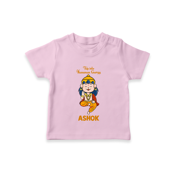 Tap Into Hanuman Energy T-Shirt | Custom Baby T-Shirt for Hanuman Festival - BABY PINK - 0-5 Months Old (Chest 17")