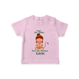 Power Like Thunder Heart Like Hanuman – Personalized Baby T-Shirt - BABY PINK - 0-5 Months Old (Chest 17")