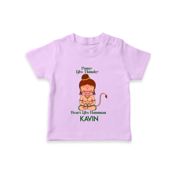 Power Like Thunder, Heart Like Hanuman T-Shirt | Personalized Baby T-Shirt for Hanuman Jayanti - LILAC - 0-5 Months Old (Chest 17")
