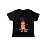 Power Like Thunder Heart Like Hanuman – Personalized Baby T-Shirt - BLACK - 0-5 Months Old (Chest 17")
