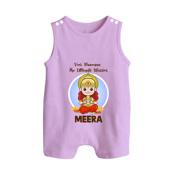 Veer Hanuman The Ultimate Warrior – Personalized Baby Romper Suit - LILAC - New Born (Chest 18")