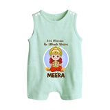 Veer Hanuman The Ultimate Warrior Romper Suit | Custom Baby Romper Suit for Hanuman Celebration - MINT GREEN - 0 - 5 Months Old (Chest 18")