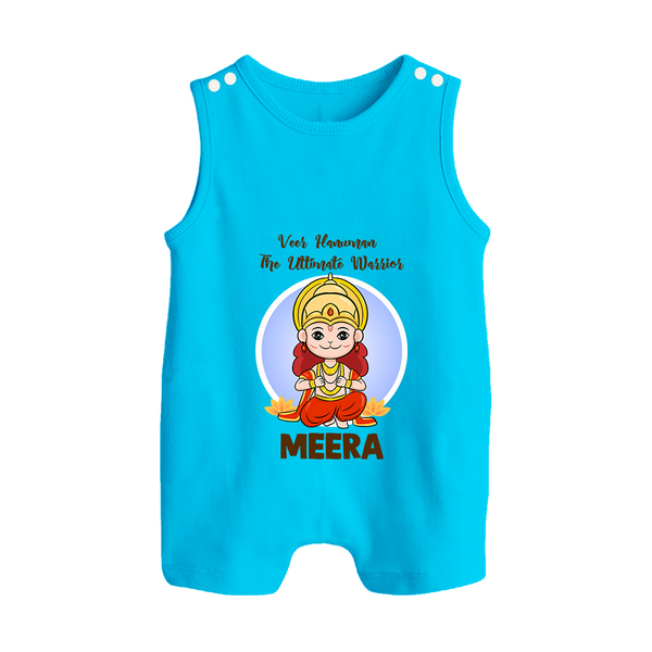 Veer Hanuman The Ultimate Warrior Romper Suit | Custom Baby Romper Suit for Hanuman Celebration - SKY BLUE - 0 - 5 Months Old (Chest 18")