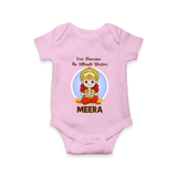 Veer Hanuman The Ultimate Warrior – Personalized Baby Romper - BABY PINK - New Born (Chest 14")