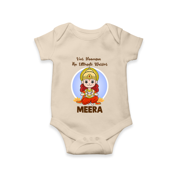 Veer Hanuman The Ultimate Warrior – Personalized Baby Romper - IVORY - New Born (Chest 14")