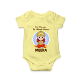 Veer Hanuman The Ultimate Warrior – Personalized Baby Romper - PASTEL YELLOW - New Born (Chest 14")