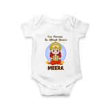 Veer Hanuman The Ultimate Warrior – Personalized Baby Romper - WHITE - New Born (Chest 14")