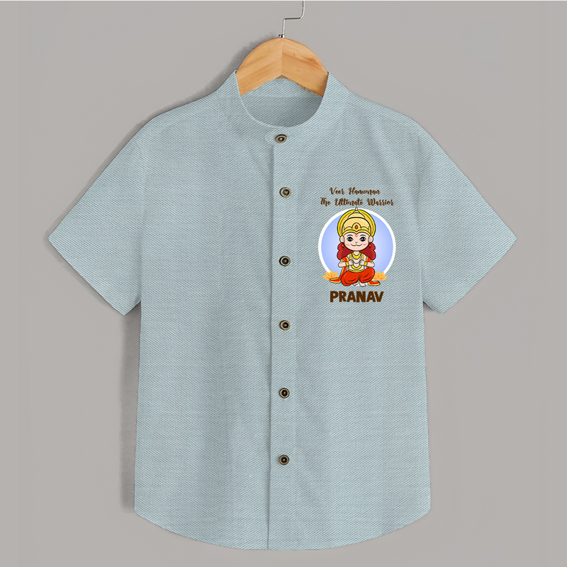Veer Hanuman The Ultimate Warrior Shirt | Custom Baby Shirt for Hanuman Celebration - ARCTIC BLUE - 0 - 6 Months Old (Chest 23")