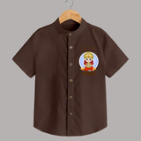 Veer Hanuman The Ultimate Warrior Shirt | Custom Baby Shirt for Hanuman Celebration - CHOCOLATE BROWN - 0 - 6 Months Old (Chest 23")