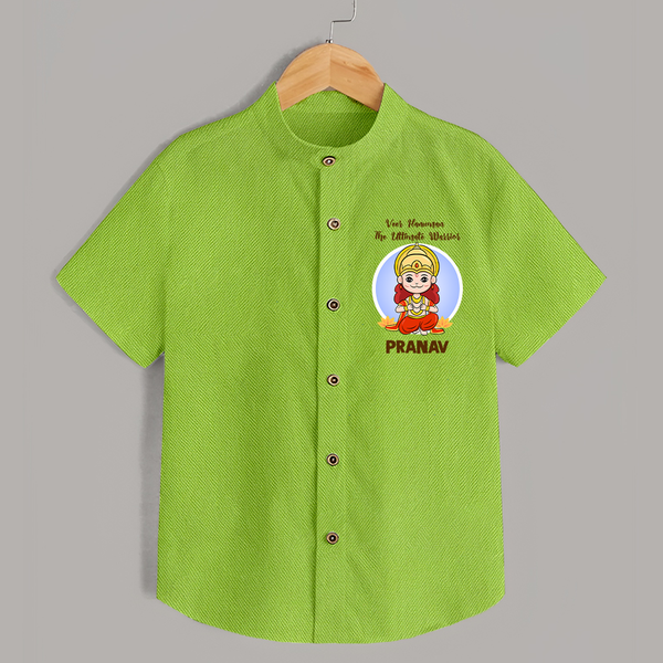 Veer Hanuman The Ultimate Warrior Shirt | Custom Baby Shirt for Hanuman Celebration - LIME GREEN - 0 - 6 Months Old (Chest 23")