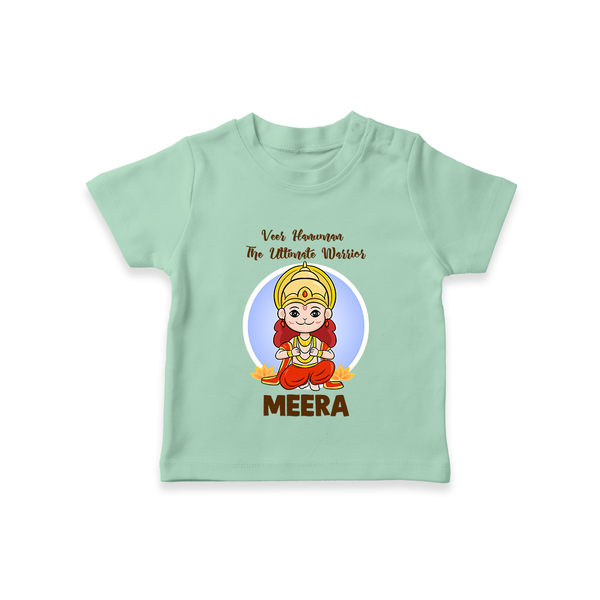 Veer Hanuman The Ultimate Warrior T-Shirt | Custom Baby T-Shirt for Hanuman Celebration - MINT GREEN - 0-5 Months Old (Chest 17")