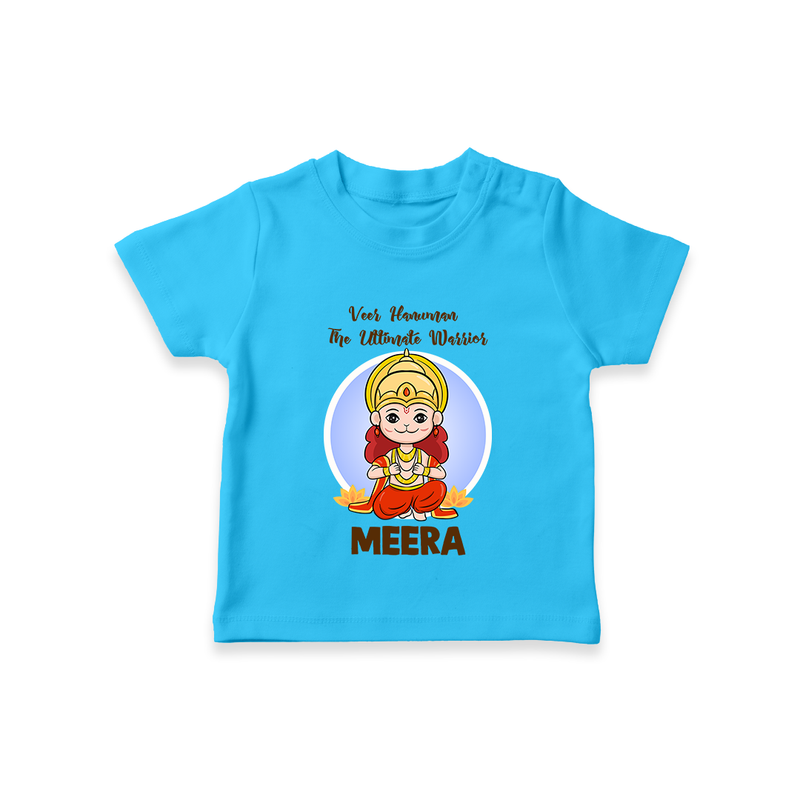 Veer Hanuman The Ultimate Warrior T-Shirt | Custom Baby T-Shirt for Hanuman Celebration - SKY BLUE - 0-5 Months Old (Chest 17")
