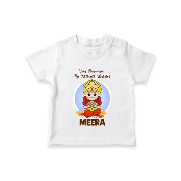 Veer Hanuman The Ultimate Warrior – Personalized Baby T-Shirt - WHITE - 0-5 Months Old (Chest 17")