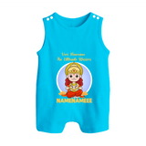 Veer Hanuman The Ultimate Warrior – Personalized Baby Romper Suit - SKY BLUE - New Born (Chest 18")