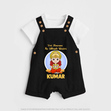 Veer Hanuman The Ultimate Warrior – Personalized Baby Dungaree - BLACK - 0 - 5 Months Old (Chest 18")