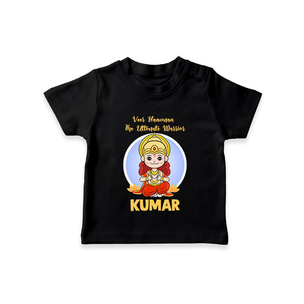 Veer Hanuman The Ultimate Warrior – Personalized Baby T-Shirt - BLACK - 0-5 Months Old (Chest 17")