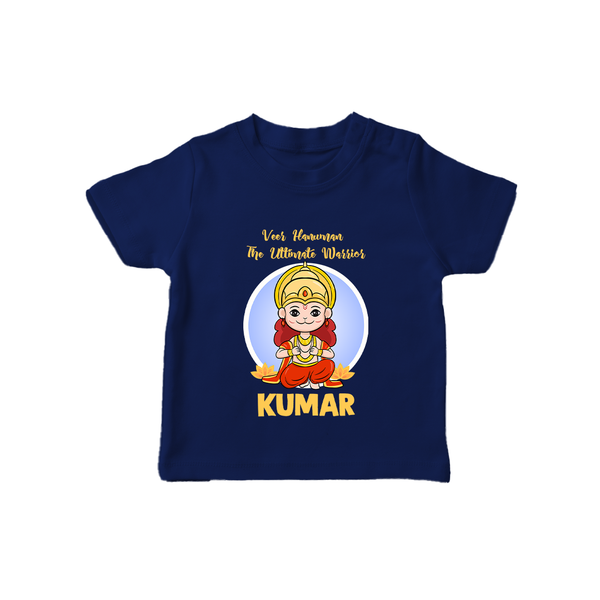 Veer Hanuman The Ultimate Warrior – Personalized Baby T-Shirt - NAVY BLUE - 0-5 Months Old (Chest 17")