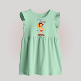 Unstoppable Like Hanuman – Personalized   Baby Frock - MINT GREEN - 0 - 3 Months Old (Chest 17")