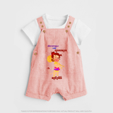 Unstoppable Like Hanuman – Personalized Baby Dungaree - PEACH - 0 - 5 Months Old (Chest 18")