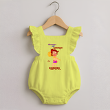 Unstoppable Like Hanuman – Personalized   Romper Frock - PASTEL YELLOW - 0 - 3 Months Old (Chest 19")