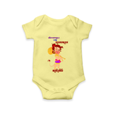 Unstoppable Like Hanuman – Personalized Baby Romper - PASTEL YELLOW - New Born (Chest 14")