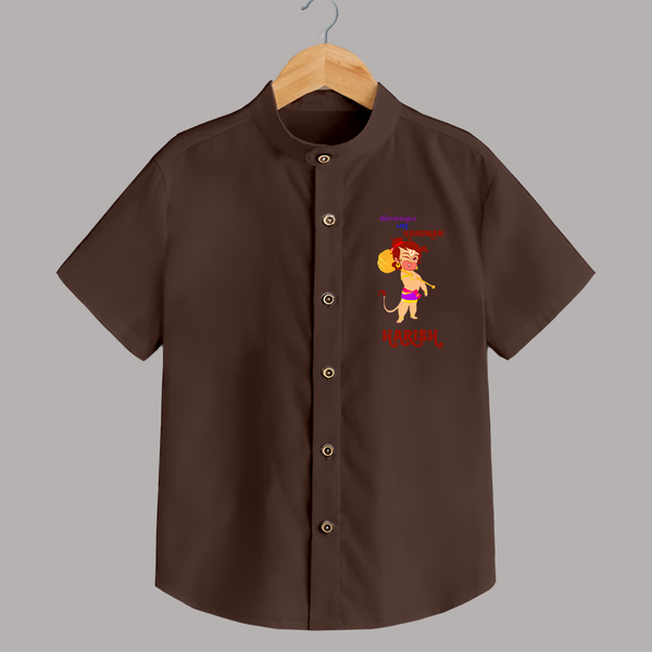 Unstoppable Like Hanuman Shirt | Custom Baby Shirt for Your Little Warrior - CHOCOLATE BROWN - 0 - 6 Months Old (Chest 23")
