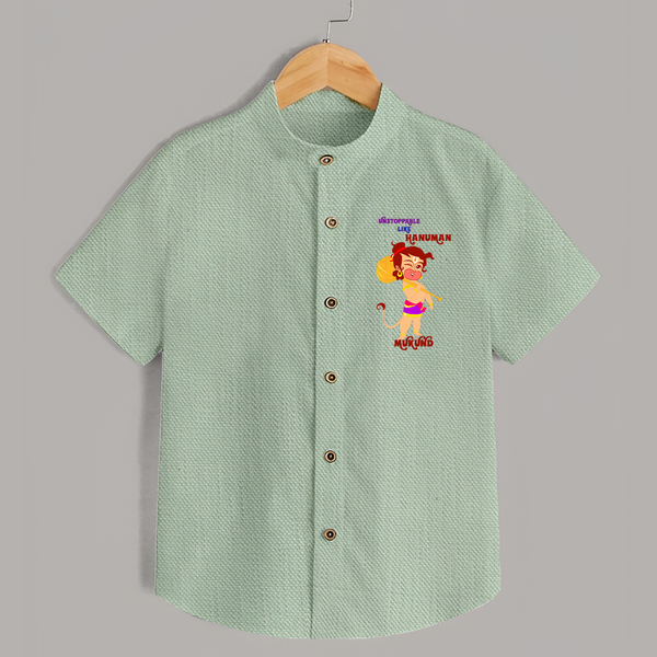 Unstoppable Like Hanuman – Personalized   Shirt - MINT GREEN - 0 - 6 Months Old (Chest 23")