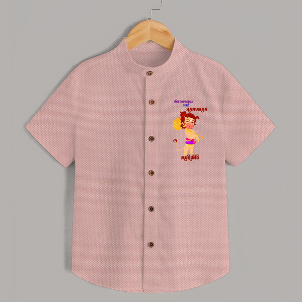Unstoppable Like Hanuman – Personalized   Shirt - PEACH - 0 - 6 Months Old (Chest 23")
