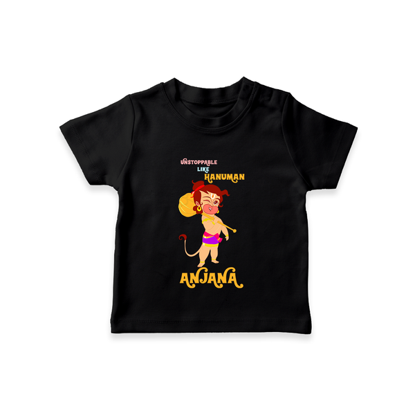 Unstoppable Like Hanuman – Personalized Baby T-Shirt - BLACK - 0-5 Months Old (Chest 17")