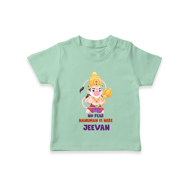 No Fear, Hanuman Is Here T-Shirt | Personalized Baby T-Shirt for Hanuman Jayanti - MINT GREEN - 0-5 Months Old (Chest 17")