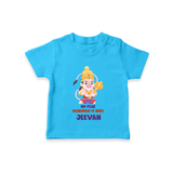 No Fear Hanuman Is Here – Personalized Baby T-Shirt - SKY BLUE - 0-5 Months Old (Chest 17")