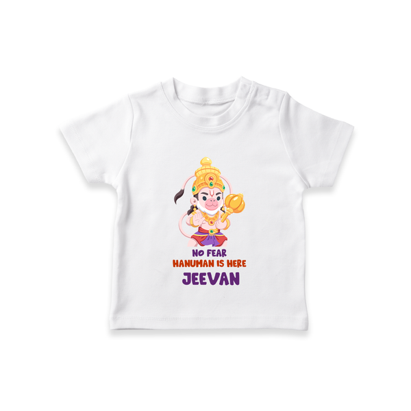 No Fear, Hanuman Is Here T-Shirt | Personalized Baby T-Shirt for Hanuman Jayanti - WHITE - 0-5 Months Old (Chest 17")