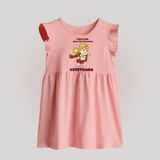Flying High Just Like Hanuman Baby Frock | Custom Baby Frock for Hanuman Festival - BABY PINK - 0 - 3 Months Old (Chest 17")