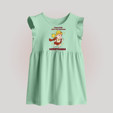 Flying High Just Like Hanuman – Personalized   Baby Frock - MINT GREEN - 0 - 3 Months Old (Chest 17")