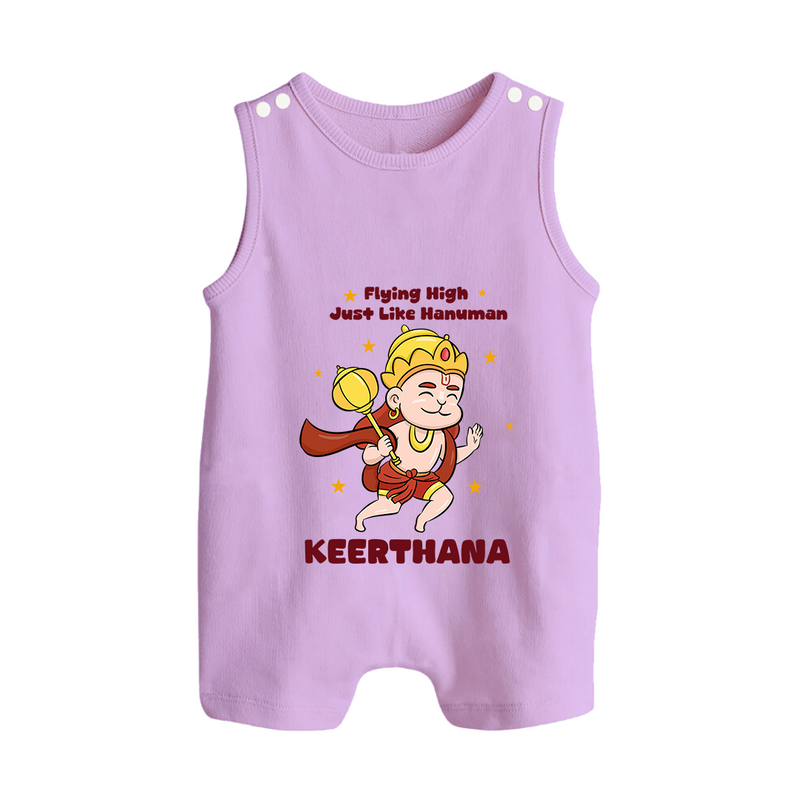 Flying High Just Like Hanuman Romper Suit | Custom Baby Romper Suit for Hanuman Festival - LILAC - 0 - 5 Months Old (Chest 18")