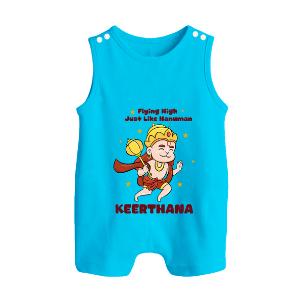 Flying High Just Like Hanuman Romper Suit | Custom Baby Romper Suit for Hanuman Festival - SKY BLUE - 0 - 5 Months Old (Chest 18")