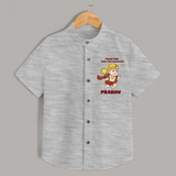 Flying High Just Like Hanuman Shirt | Custom Baby Shirt for Hanuman Festival - GREY - 0 - 6 Months Old (Chest 23")