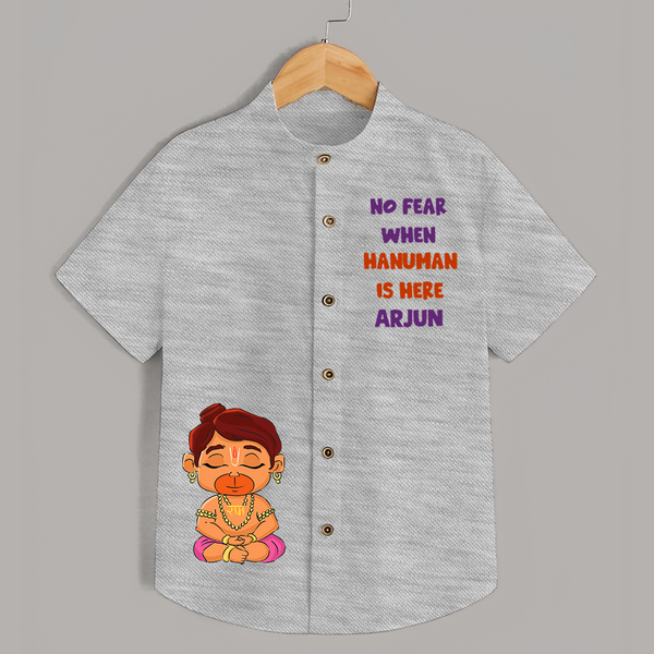 Fearless Hanuman Inspired   Shirt - GREY - 0 - 6 Months Old (Chest 23")