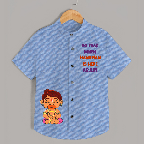 Fearless Hanuman Inspired   Shirt - SKY BLUE - 0 - 6 Months Old (Chest 23")