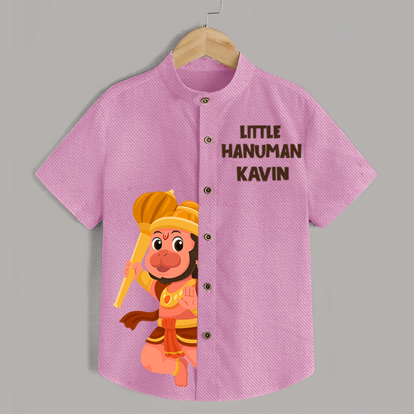 Little Hanuman Shirt | Custom Baby Shirt for Hanuman - BABY PINK - 0 - 6 Months Old (Chest 23")