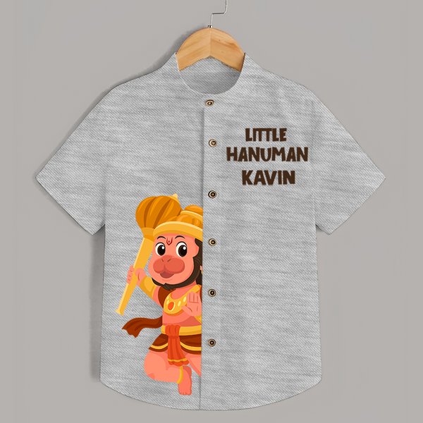 Little Hanuman Shirt | Custom Baby Shirt for Hanuman - GREY - 0 - 6 Months Old (Chest 23")