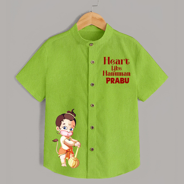 Heart Like Hanuman – Personalized   Shirt - LIME GREEN - 0 - 6 Months Old (Chest 23")