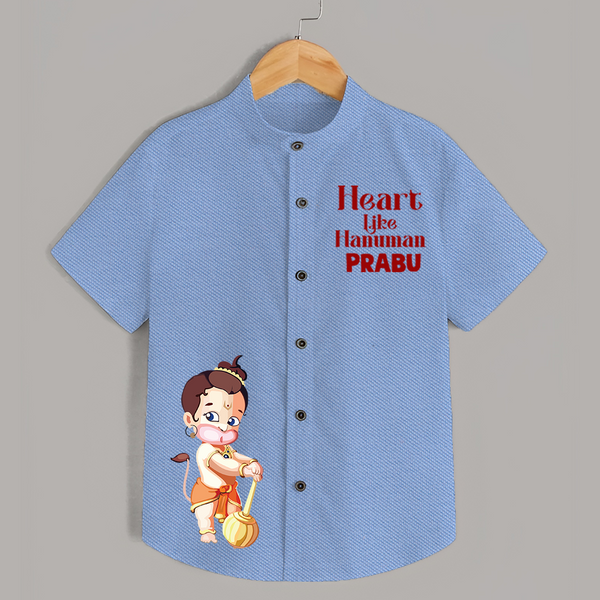 Heart Like Hanuman Shirt | Custom Baby Shirt for Hanuman Devotion - SKY BLUE - 0 - 6 Months Old (Chest 23")