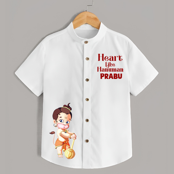 Heart Like Hanuman Shirt | Custom Baby Shirt for Hanuman Devotion - WHITE - 0 - 6 Months Old (Chest 23")