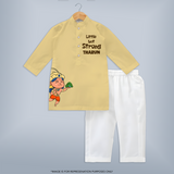 Little But Strong Shirt | Personalized Shirt for Hanuman's Strength - PASTEL YELLOW - 3 - 6 Months Old (Chest 24", Kurta Length 14'', Waist 19", Pant Length 14")
