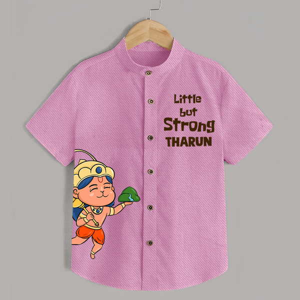 Little but Strong – Personalized   Shirt - BABY PINK - 0 - 6 Months Old (Chest 23")