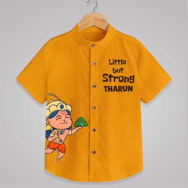 Little but Strong – Personalized   Shirt - CHROME YELLOW - 0 - 6 Months Old (Chest 23")